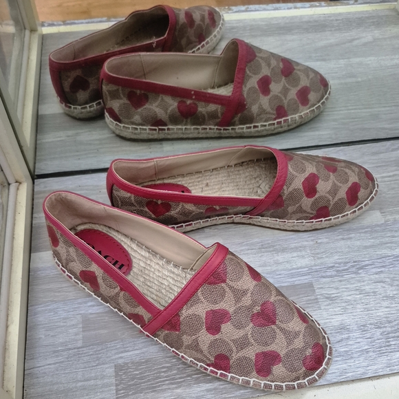 Coach Women's Red and Brown Espadrilles - Picture 3 of 11